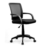 NAUTILUS Designs Beta Medium Back Mesh Task Office Chair With Contoured Back & Upholstered Black Fabric Seat and Fixed Arms Black - BCM/F600/BK DD