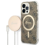 Guess Magsafe Case and Charger set for iPhone iPhone 13 Pro - Brown
