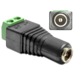 DeLOCK 65421 cable gender changer DC 2.1 x 5.5 mm 2p Black, Green, Silver