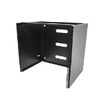 StarTech.com 10U Wall Mount Network Rack - 14 inch Deep (Low Profile) - 19" Patch Panel Bracket for Shallow Server, IT Equipment, Network Switches - 77lbs/35kg Weight Cap., Black
