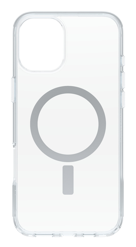 OtterBox Symmetry Series - Back cover for mobile phone - MagSafe compatibility - thermoplastic elastomer (TPE), polycarbonate layer - clear - for Apple iPhone 16 Plus