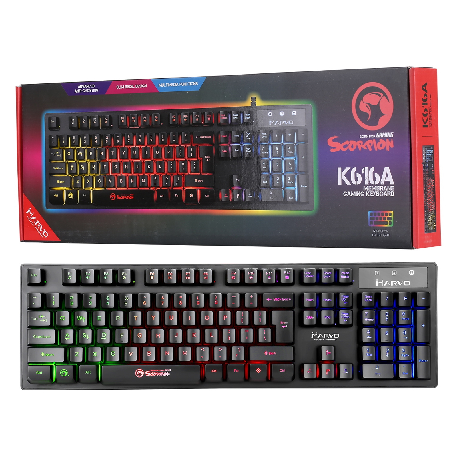 Image of Marvo K616A keyboard USB QWERTY UK English Black