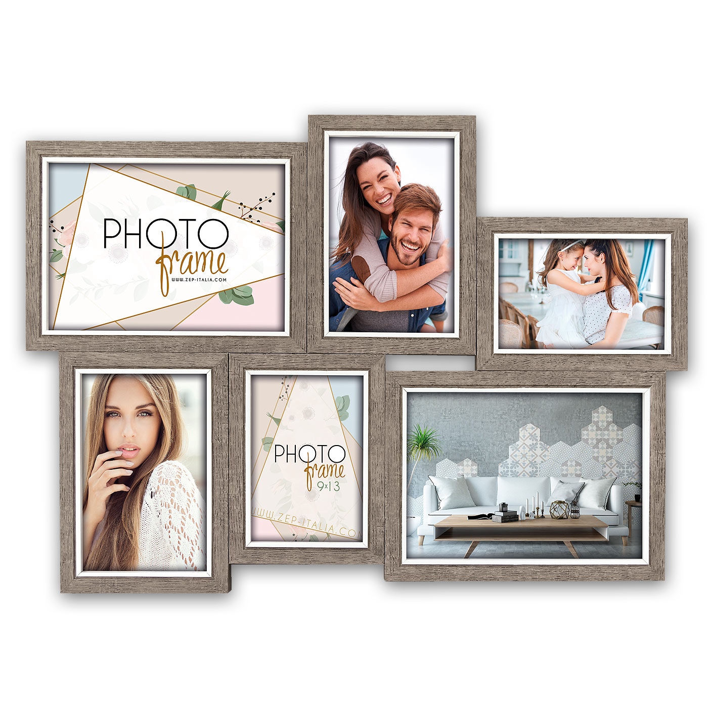 Image of ZEP Varel 6Q - Wood - Brown - White - Picture frame set - Wall -...