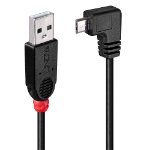 Lindy 0.5m USB 2.0 Cable - Type A to Micro-B Cable, 90 Degree Right Angle