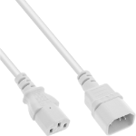 InLine power cable extension, C13 / C14, white, 0.5m