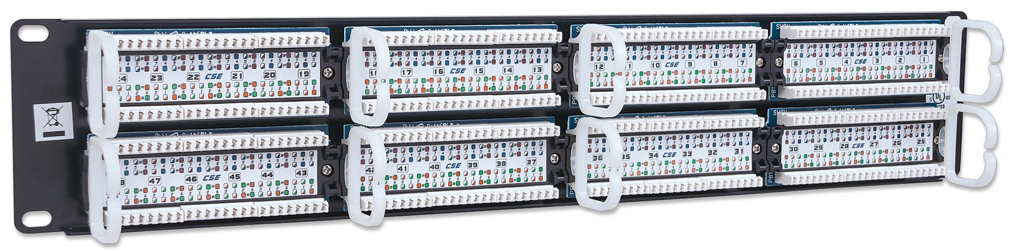 Intellinet Patch Panel, Cat5e, UTP, 48-Port, 2U, Black