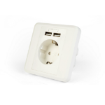 EnerGenie EG-ACU2A2-01 socket-outlet 2 x USB + CEE 7/3 White