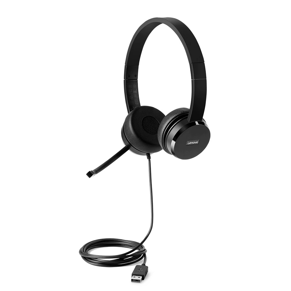 Lenovo 4XD0X88524 headphones/headset Wired Head-band Office/Call center Black