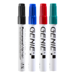 Genie 40038 permanent marker Bullet tip Black, Blue, Green, Red 4 pc(s)