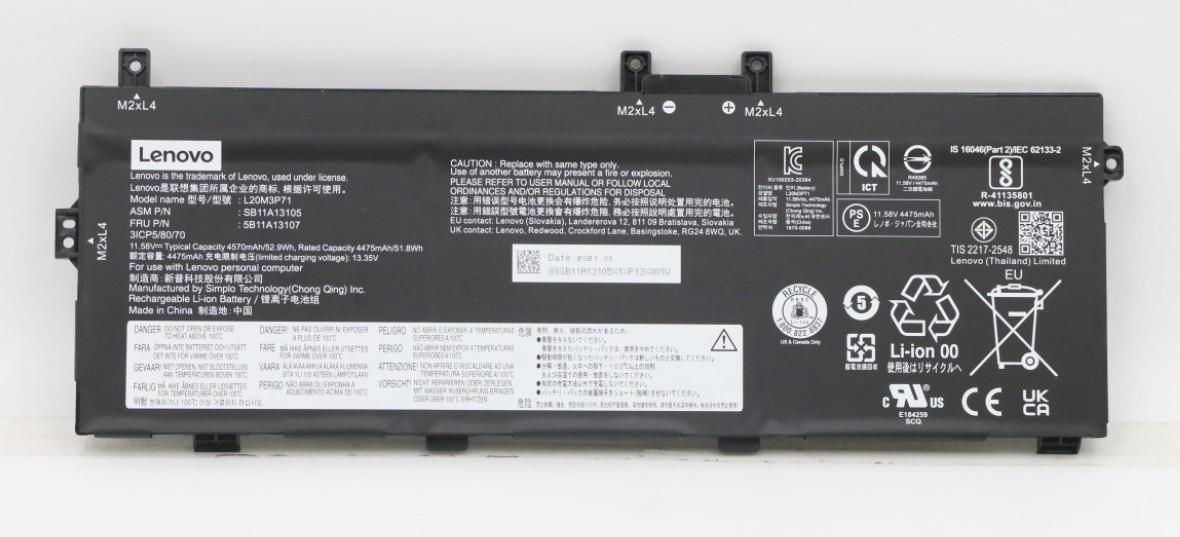 Image of Lenovo Internal, 3c, 52.8Wh, LiIon, SMP - Approx 1-3 working day lead.