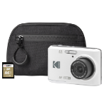 Kodak PIXPRO FZ45 16MP 4x Zoom Compact Camera - White - Camera + 32GB SD Card + Compact Case