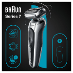 Braun Series 7 71-S1000s - Foil shaver - AutoSense - 360Â° Adaptive system - Buttons - Silver - LED - Battery