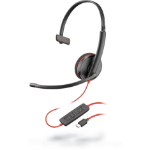 POLY Blackwire C3210 Headset Wired Head-band Office/Call center USB Type-C Black, Red