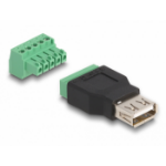 DeLOCK 65973 tussenstuk voor kabels USB 2.0 Type-A 1 x 5 pin Zwart, Groen