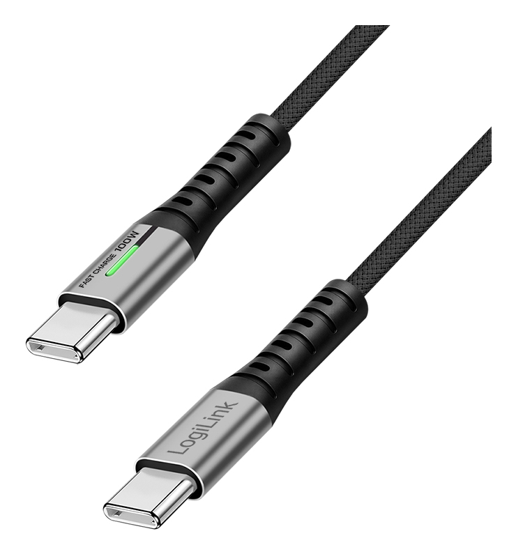 LogiLink CU0434 USB cable USB 3.2 Gen 2x2 2 m USB C 20 Gbit/s 100 W Black