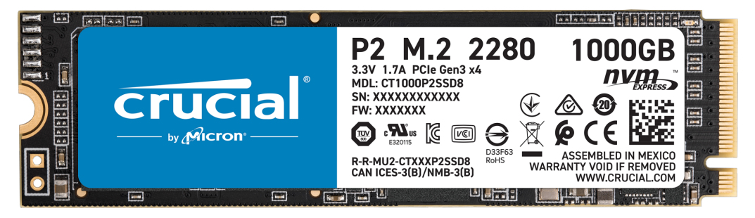 Image of Crucial P2 M.2 1 TB PCI Express 3.0 NVMe