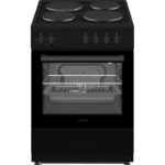 electriQ 60cm Electric Cooker with Sealed Plate Hob - Black