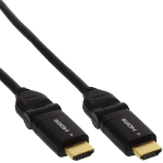 InLine High Speed HDMI rotating cable, w/Eth., AM/AM, black, gold. cont., 0.5m
