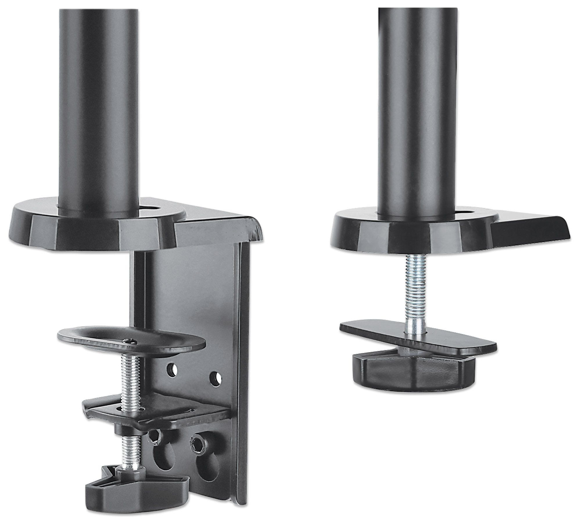 Manhattan Monitor Dual Desk Mount (Clamp &amp; grommet), Gas Spring, 2 screens, 10-32&quot;, Vesa 75x75 to 100x100mm, 3 pivots (full motion), Height 8-41cm, Max 16kg, Black, Box