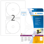 HERMA CD labels Maxi A4 Ø 116 mm white paper matt opaque 50 pcs.