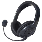 connektgear HP512 Stereo PC On-Ear Headset with Boom Mic and Volume Control - Black