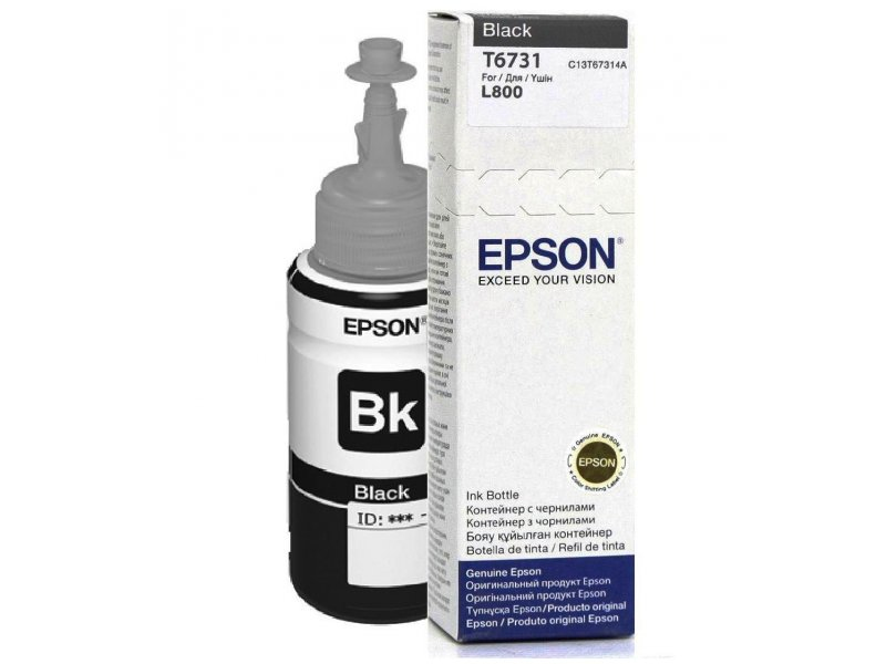 Image of Epson C13T67314A/T6731 Ink bottle black, 1.8K pages 70ml for Epson...