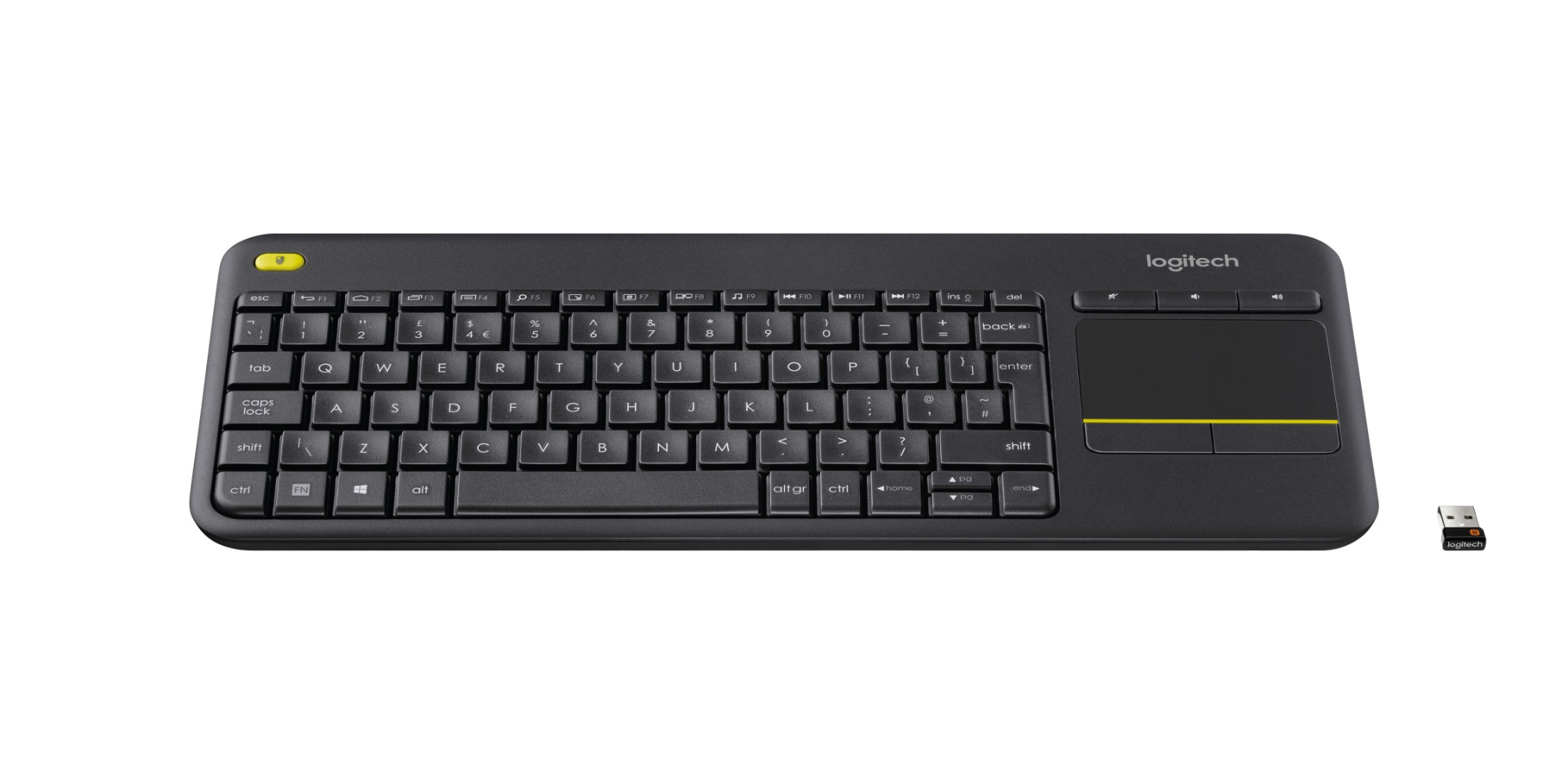 Logitech K400 Plus keyboard RF Wireless AZERTY French Black, 9 in
