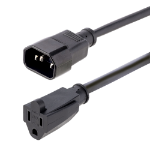 StarTech.com 1415R-3F-POWER-CORD power cable Black 39.4" (1 m) C14 coupler NEMA 5-15R
