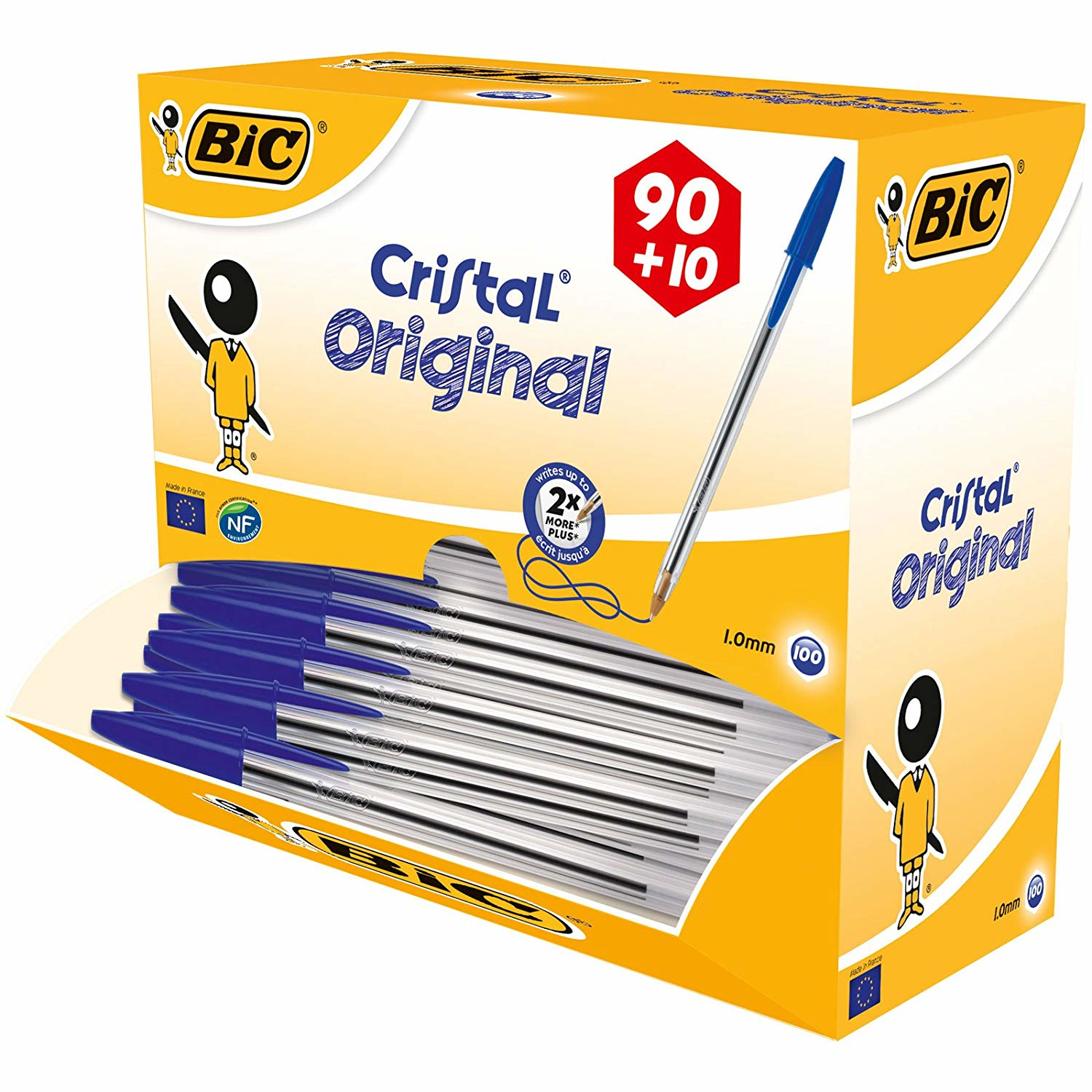 Image of BIC Cristal Blue Stick ballpoint pen Medium 100 pc(s)