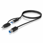 ICY BOX IB-CB032 1m USB-B TO USB-A AND USB-C CABLE ICYBOX