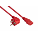 Kabelmeister Netzkabel Schutzkontakt-Stecker Typ E+F (90Â° gew.) an KaltgerÃ¤te-Buchse C13, rot, 0,75mmÂ², 1m