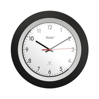 Image of Mebus 19447 - Digital wall clock - Round - Black - White - Plastic...