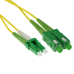 ACT 5 meter LSZH Singlemode 9/125 OS2 glasvezel patchkabel duplex met LC/APC8 en SC/APC8 connectoren