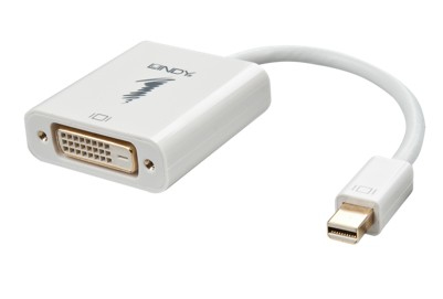 Lindy 41733 video cable adapter 0.17 m Mini DisplayPort DVI-D White