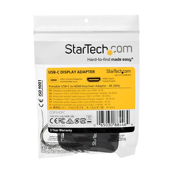 StarTech.com Portable USB-C to HDMI Adapter with Quick-Connect Keychain