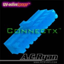 Image of AC Ryan Connectx ATX20pin Female - UVBlue 100x Blue
