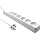 Microconnect MC-GRU0610DKW power extension 10 m 6 AC outlet(s) Indoor White