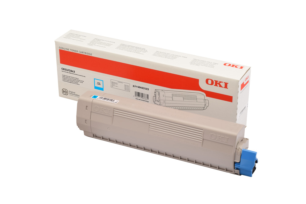 Image of OKI 46443103 Toner-kit cyan, 10K pages ISO/IEC 19798 for OKI C 833
