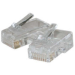 C2G RJ45 Cat5 8x8 Modular Plug for Flat Stranded Cable 25pk RJ-45 Transparent