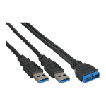 InLine USB 3.0 Premium Adapter Cable 2x USB A male / mainboard header, 0.40m