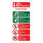 SECO by Stewart Superior SECO Fire Fighting Equipment Safety Sign Fire Extinguisher Foam Spray Self Adhesive Vinyl 100 x 200mm - FF094SAV100X200