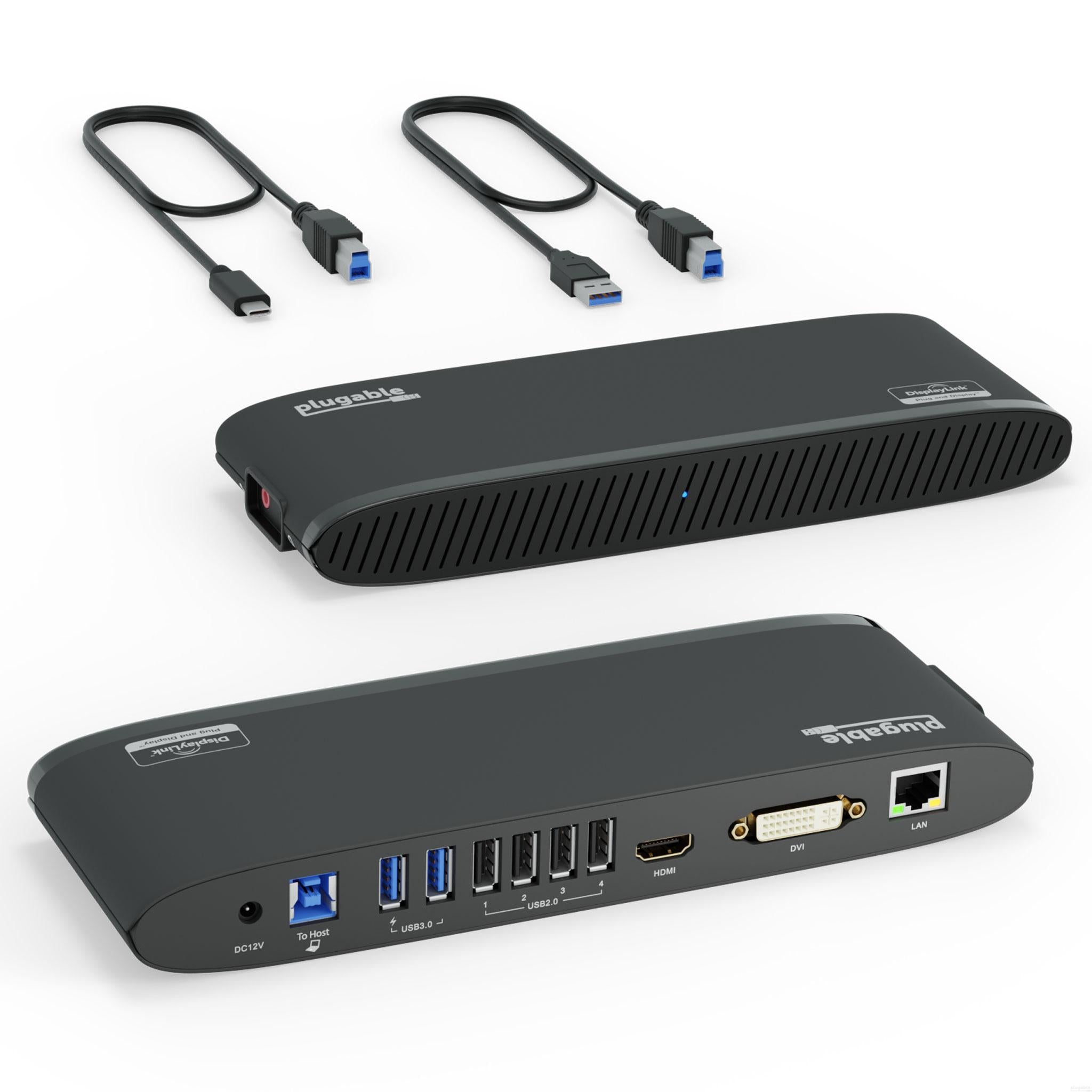 Image of Plugable Technologies USB 3.0 Dual Monitor Horizontal Docking Station