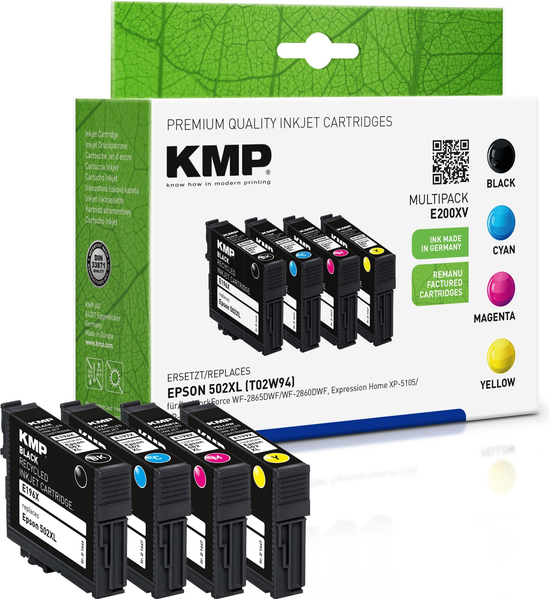 KMP 1646,4005 ink cartridge 4 pc(s) Compatible High (XL) Yield Black, Cyan, Magenta