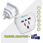 Generic Sansai Travel Adaptor for 240V equipment from Britain, USA, Europe, Japan, China, HongKong, Singapore, Korea & Italy, to use in Australia.