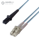 connektgear 3m Duplex Fibre Optic Multi-Mode Cable OM3 50/125 Micron MT to LC Aqua