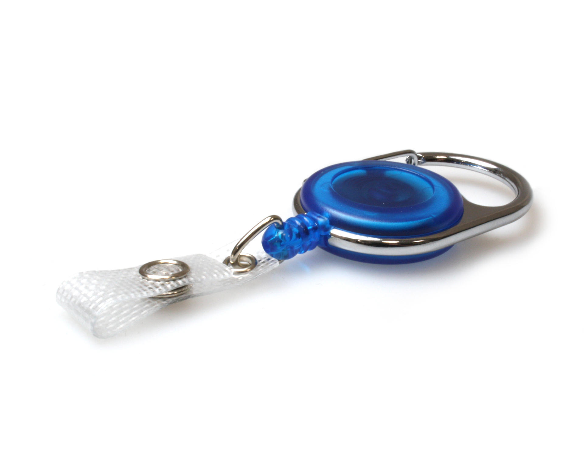 Image of Digital ID Blue Carabiner ID Badge Reels with Strap Clip (Pack of 50)
