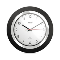 Image of Mebus 19451 - Digital wall clock - Round - Black - White - Plastic...
