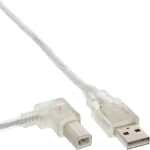 InLine USB 2.0 Cable left angled Type A male / B male transparent 1m