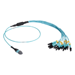 Black Box FOHC20M3MPLC12AQ-1R2 fibre optic cable 1 m MPO/MTP 12x LC OM3 Aqua colour