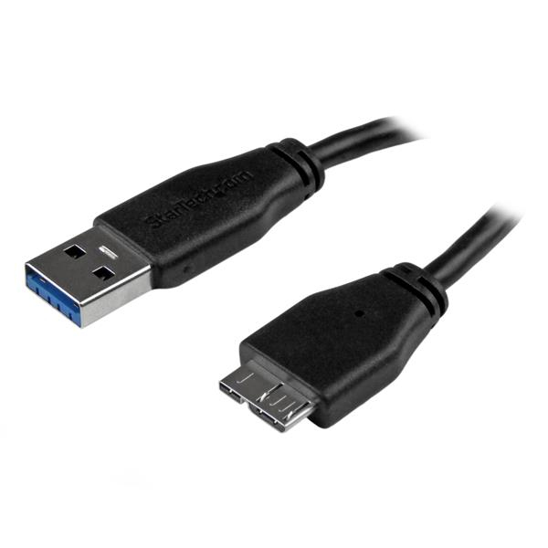 Image of StarTech.com Slim Micro USB 3.0 Cable - M/M - 15cm (6in)
